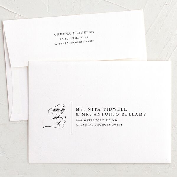 Elegant Accent Change the Date Card Envelopes White Licorice Both Recipient and Return Addresses Standard