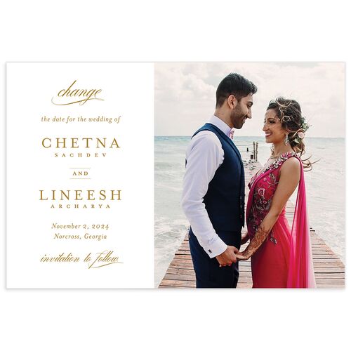 Elegant Accent Change the Date Postcards Marigold
