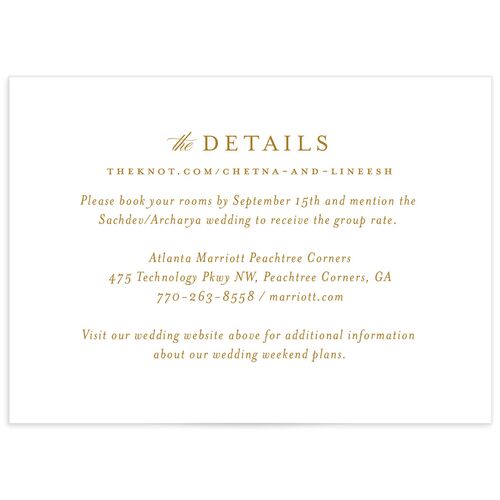 Elegant Accent Wedding Enclosure Cards Marigold Signature