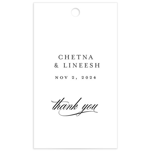 Elegant Accent Favor Gift Tags front in White