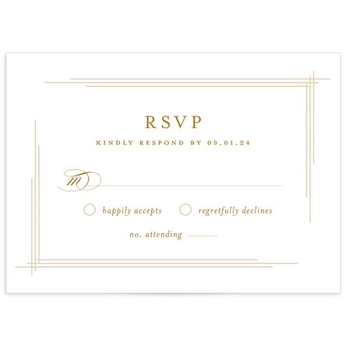 Elegant Accent Wedding Response Cards Marigold Signature smooth