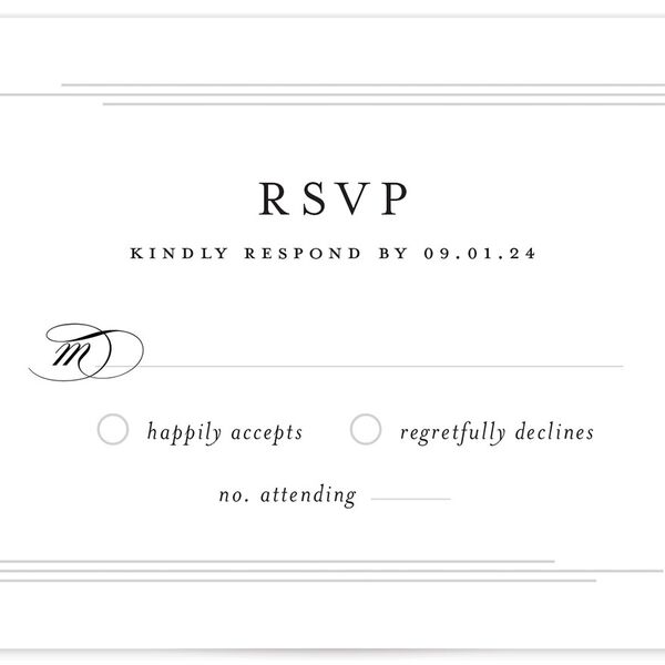 Elegant Accent Wedding Response Cards Pure White Pearlescent
