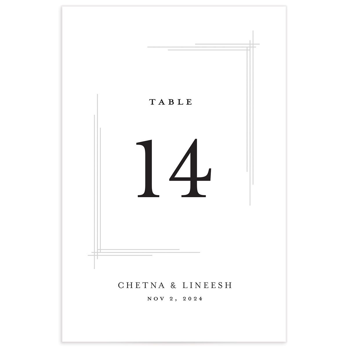 Elegant Accent Table Numbers Pure White Signature