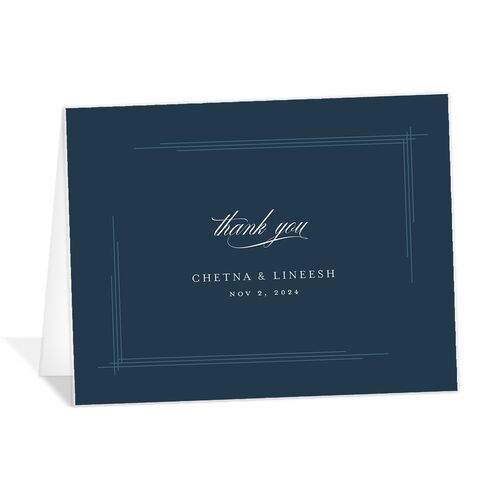 Elegant Accent Thank You Cards Moody Blue