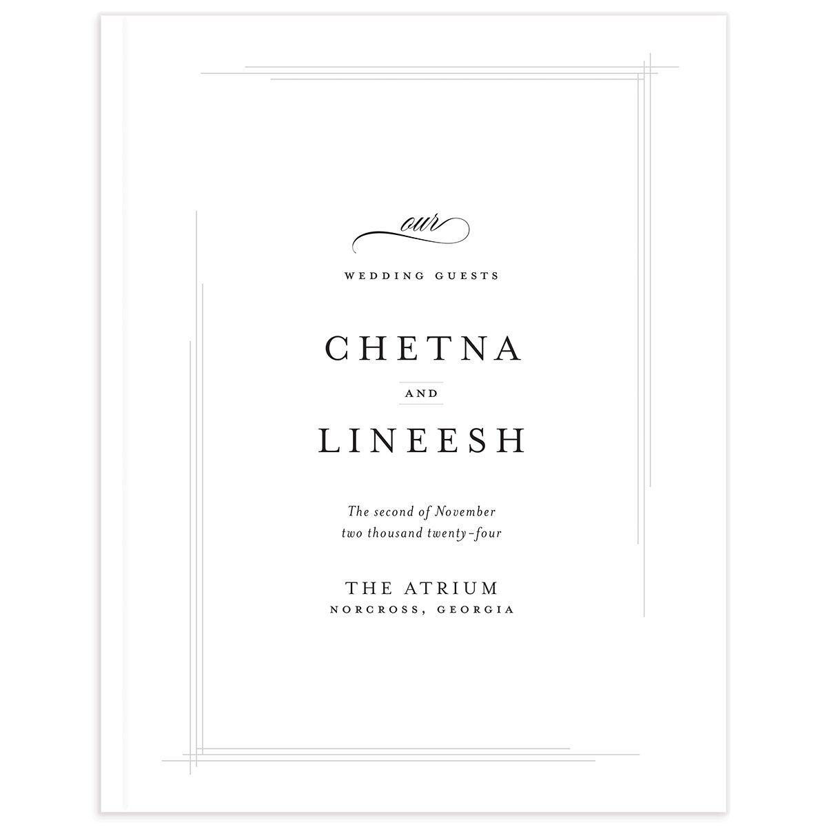 Classic Script Wedding Guest Book