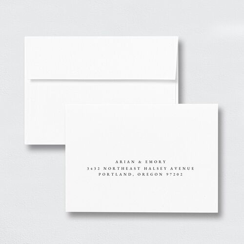 Elegant Geranium Wedding Response Card Standard Envelopes White Standard Regency Blue Return Address Signature
