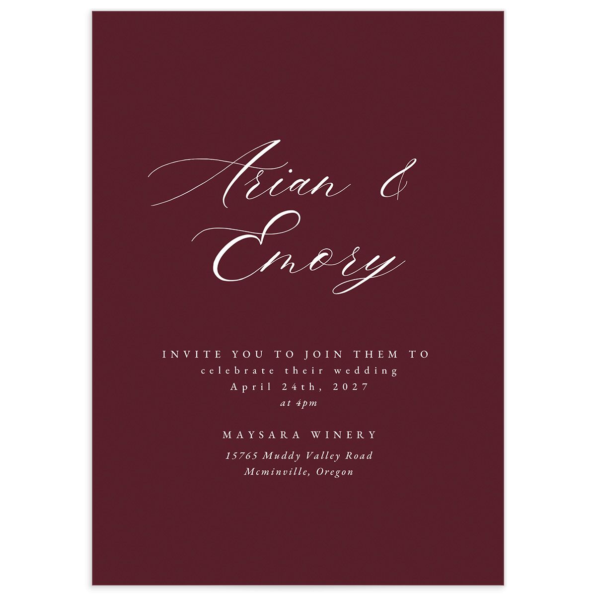 Elegant Geranium Wedding Invitations