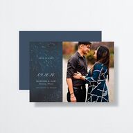 Magical Fireworks Save The Date Cards Midnight Navy Signature smooth No