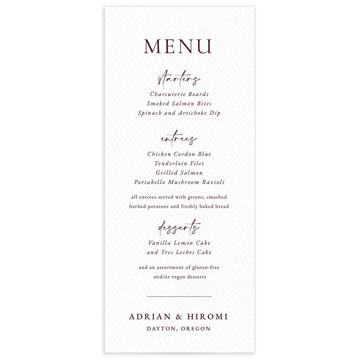 Layered Watercolor Menus