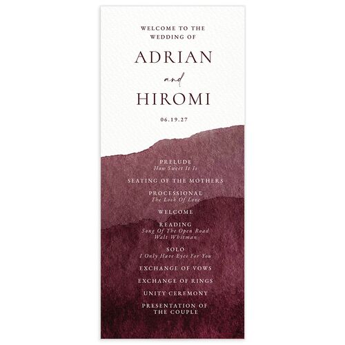 Layered Watercolor Wedding Programs - 