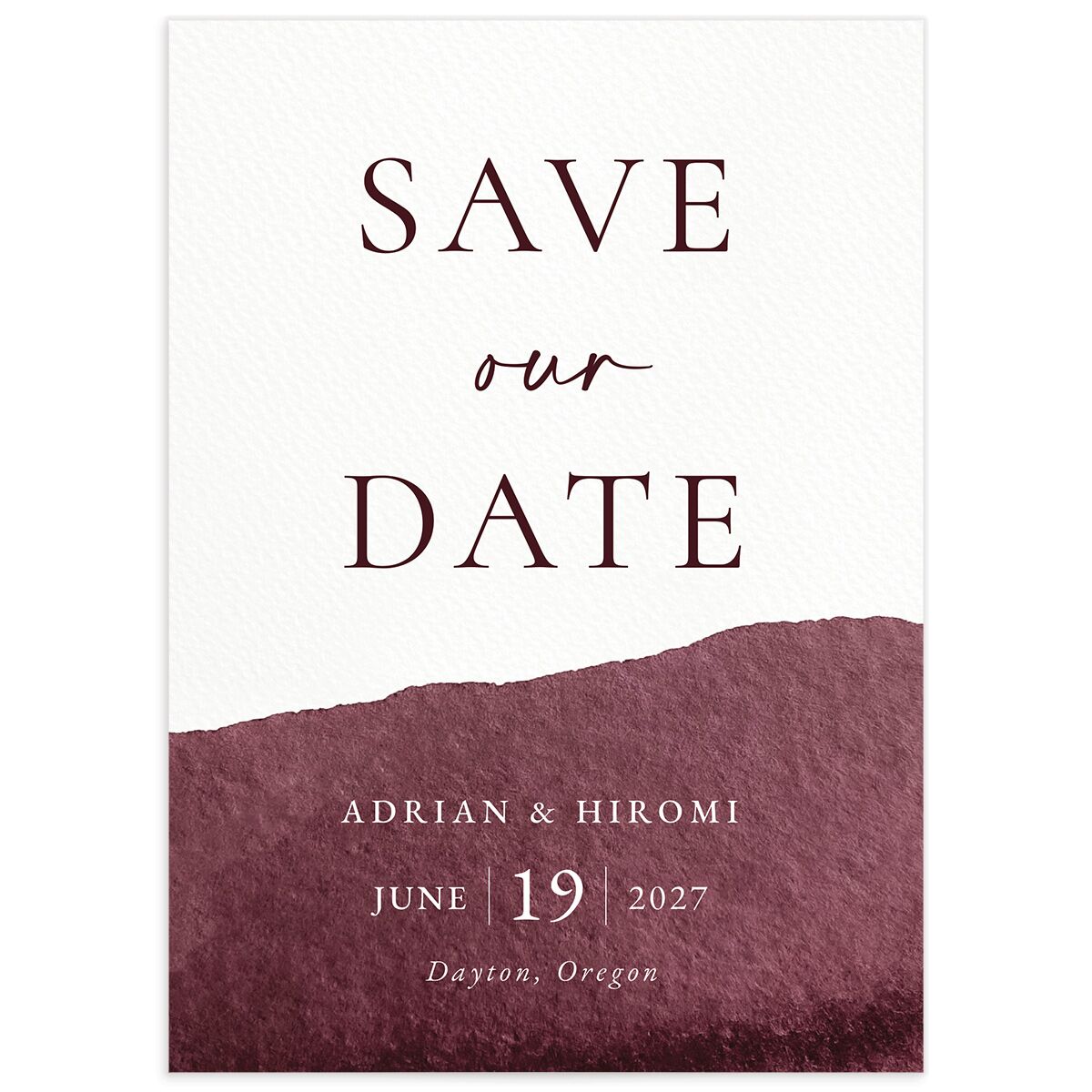 Layered Watercolor Save The Date Cards