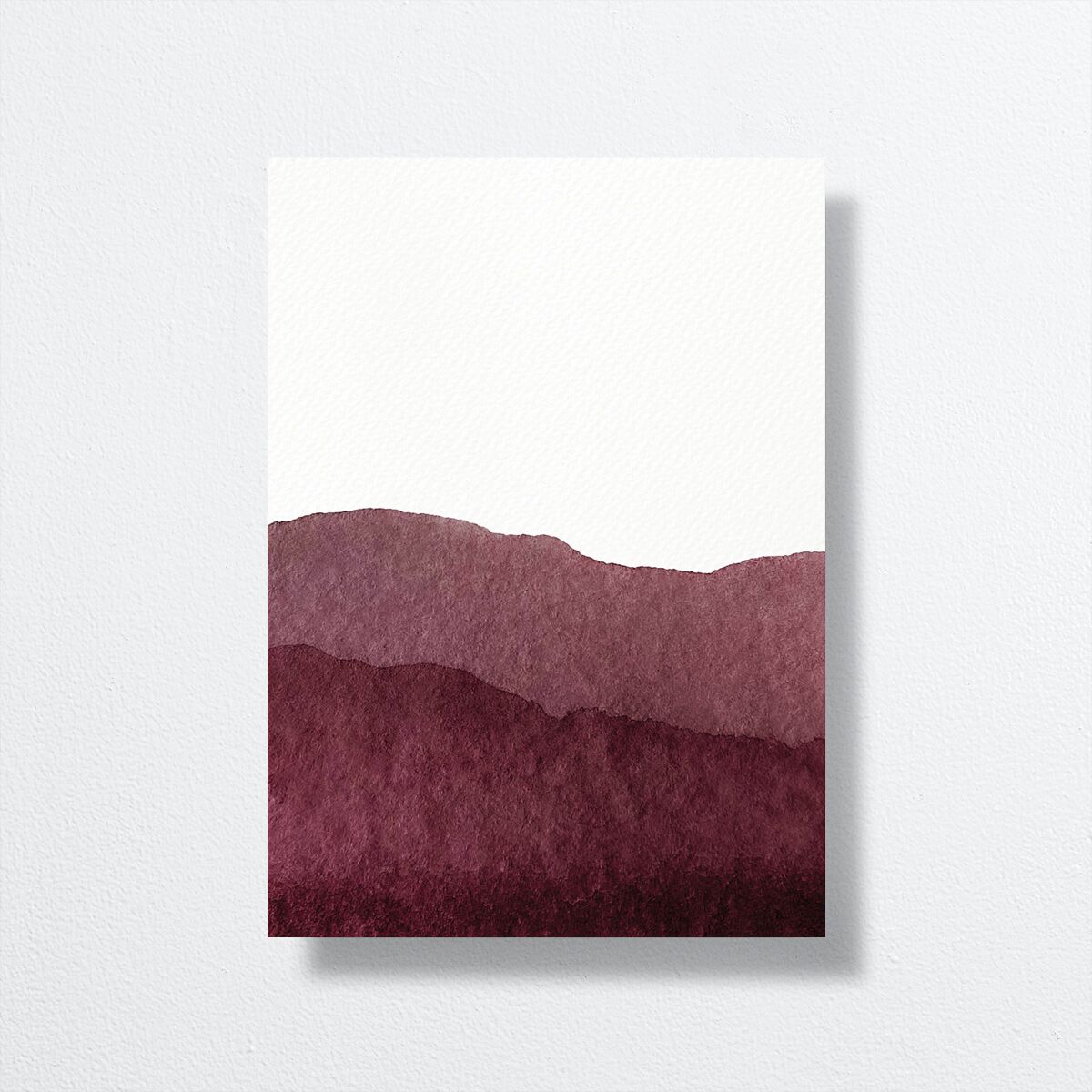 Layered Watercolor Wedding Invitations back in burgundy