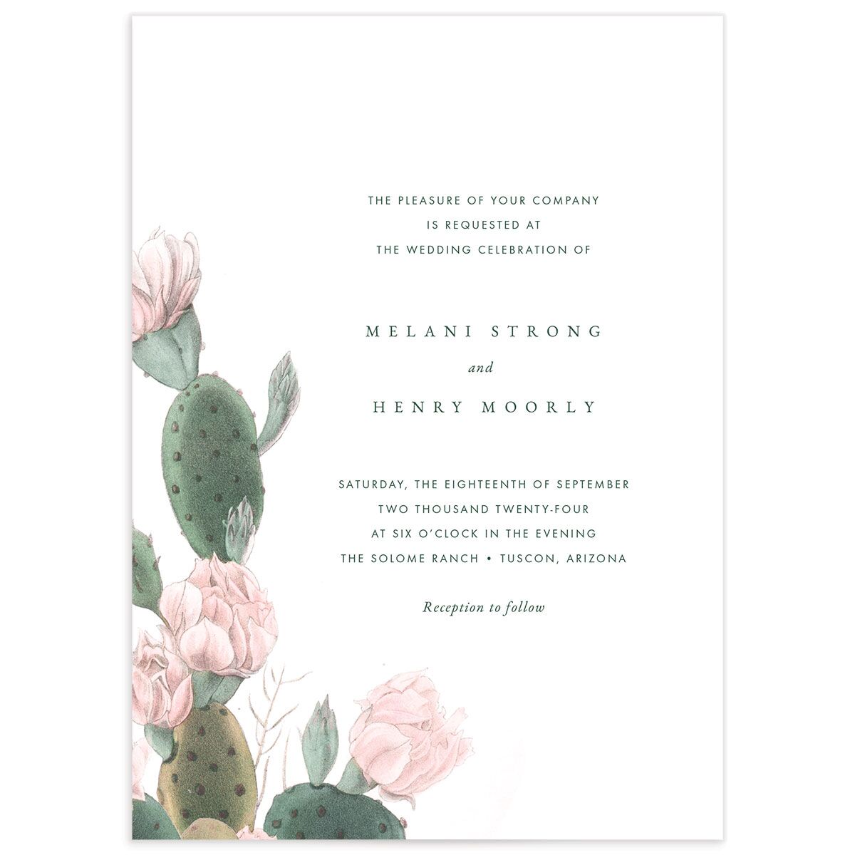 Cactus Blossom Wedding Invitations