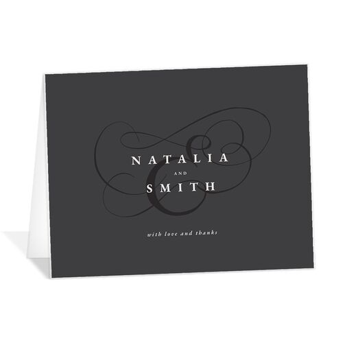 Ampersand Flourish Thank You Cards Charcoal