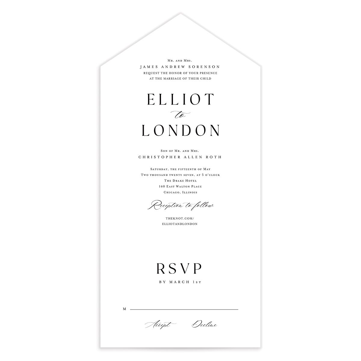 Timeless Typography All-in-One Wedding Invitations
