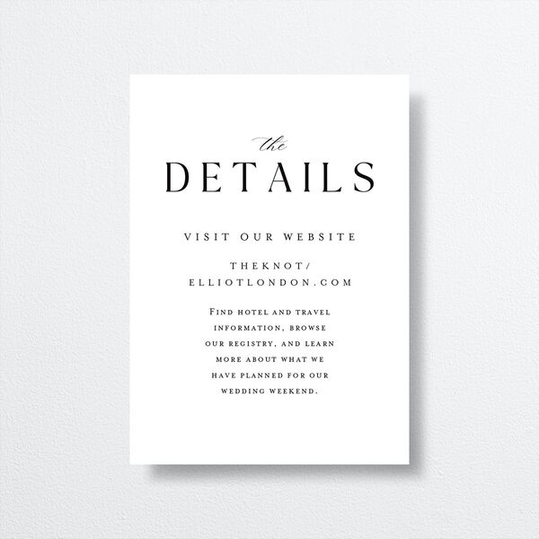 Timeless Typography Wedding Enclosure Cards Pure White Signature Standard