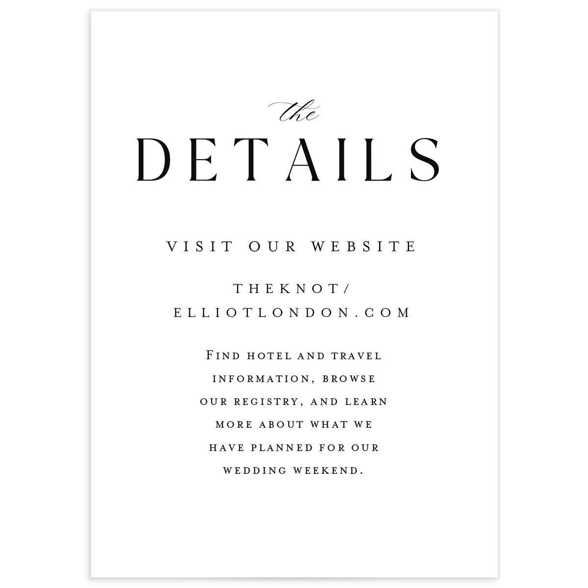 Timeless Typography Wedding Enclosure Cards