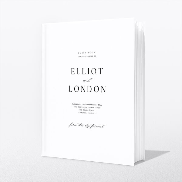 Timeless Typography Wedding Guest Book front