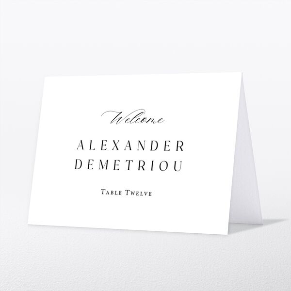 Timeless Typography Place Cards Pure White Signature