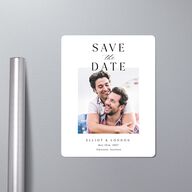 Timeless Typography Save The Date Magnets Pure White Magnet Paper