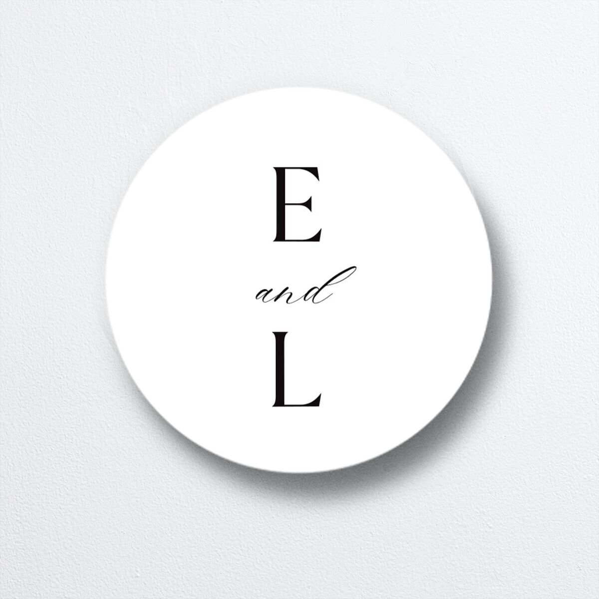 Timeless Typography Wedding Stickers front in white
