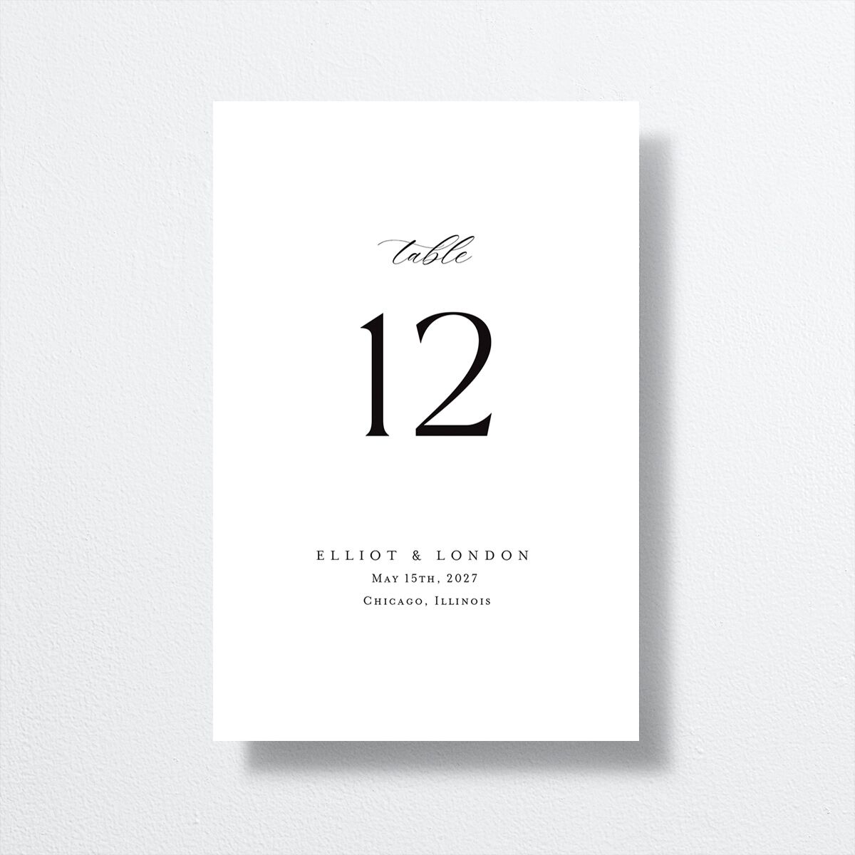 Timeless Typography Table Numbers back