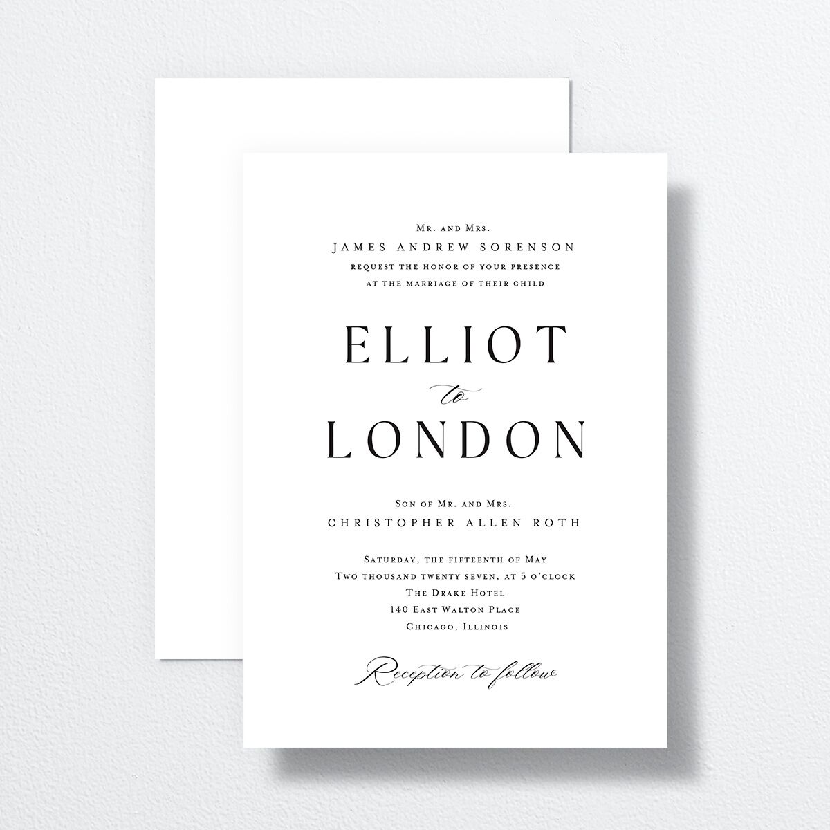 Timeless Typography Wedding Invitations Pure White Signature No Standard