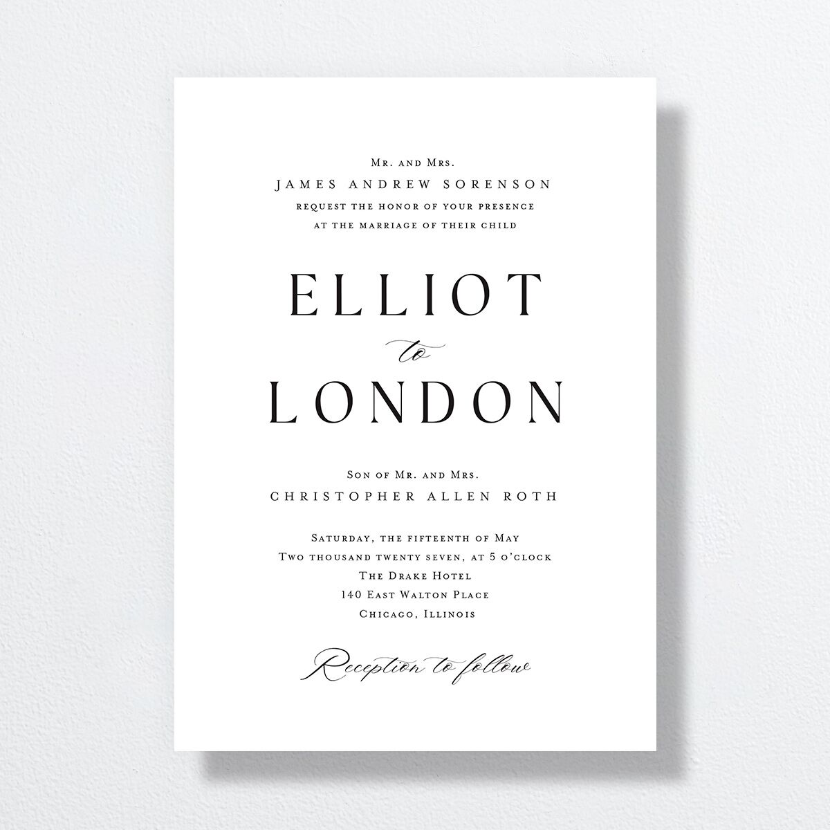 Timeless Typography Wedding Invitations Pure White Signature No Standard