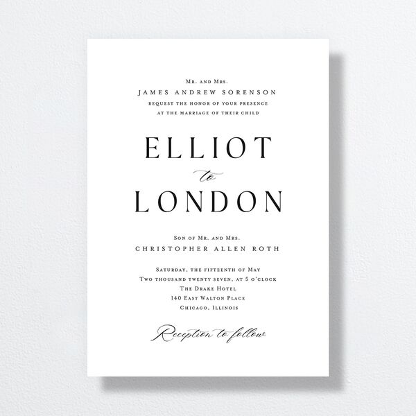 Timeless Typography Wedding Invitations Pure White Signature No Standard