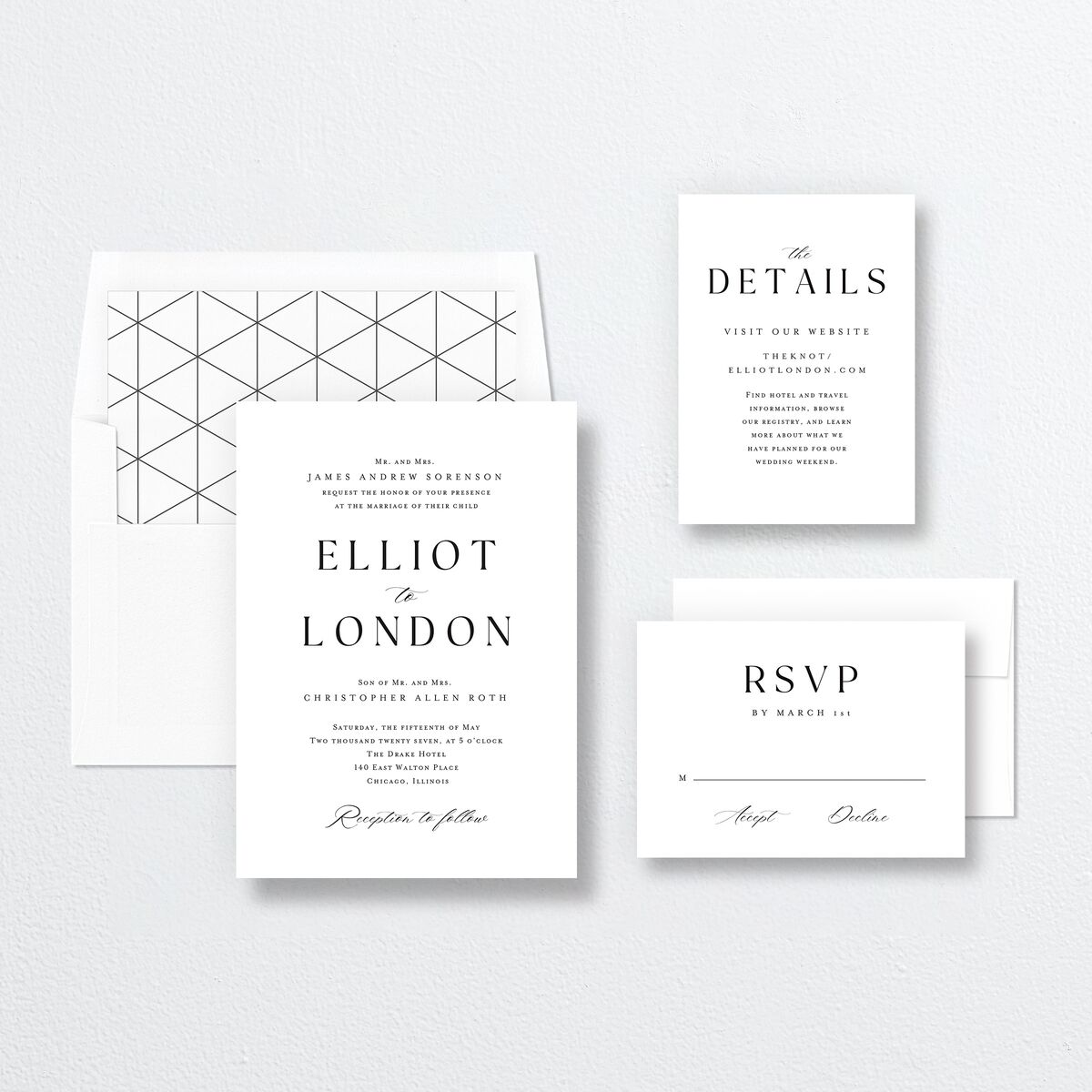 Timeless Typography Wedding Invitations Pure White Signature No Standard