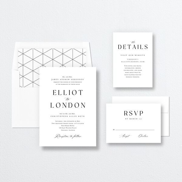 Timeless Typography Wedding Invitations Pure White Signature No Standard