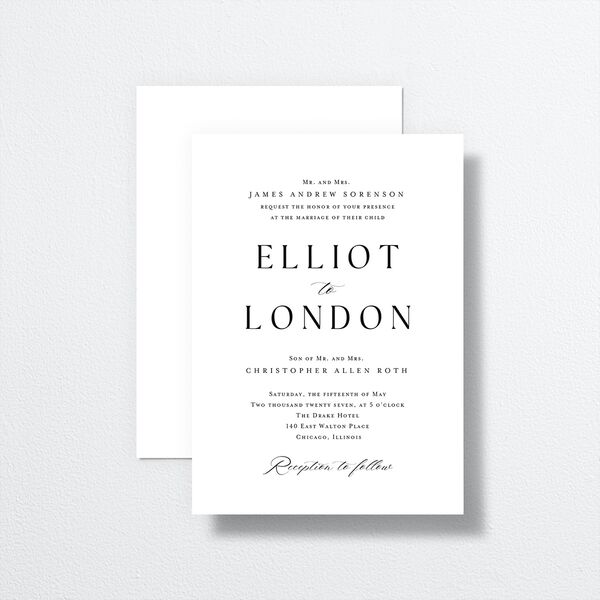 Timeless Typography Wedding Invitations front-and-back