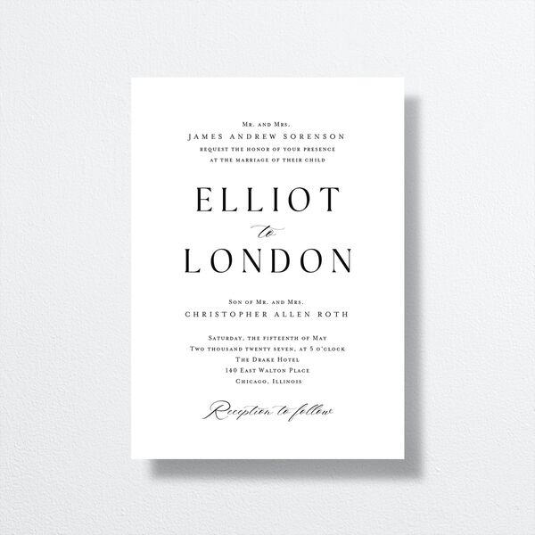 Timeless Typography Wedding Invitations front