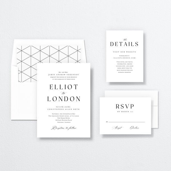 Timeless Typography Wedding Invitations suite