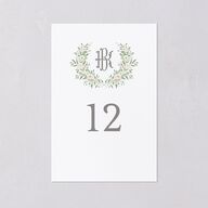Luxury Floral Monogram Table Numbers Cotton Signature