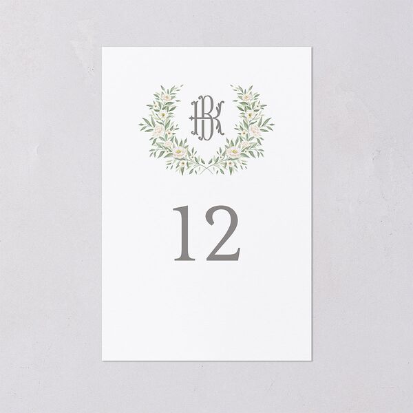 Luxury Floral Monogram Table Numbers Cotton Signature