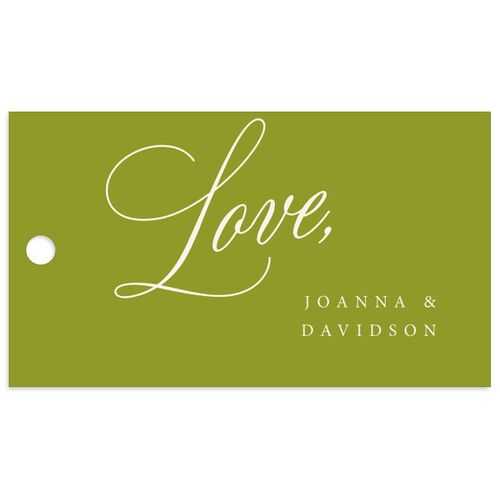 We're Getting Married Favor Gift Tags Deep Olive Signature