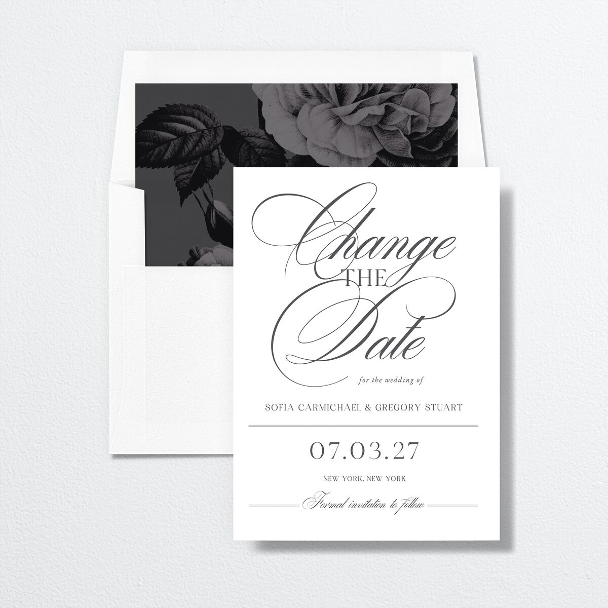 Classically Elegant Change the Date Cards Pure White Signature