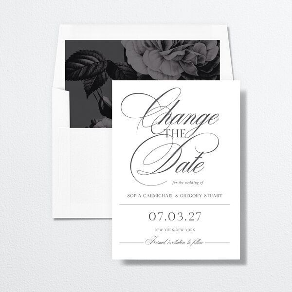 Classically Elegant Change the Date Cards Pure White Signature