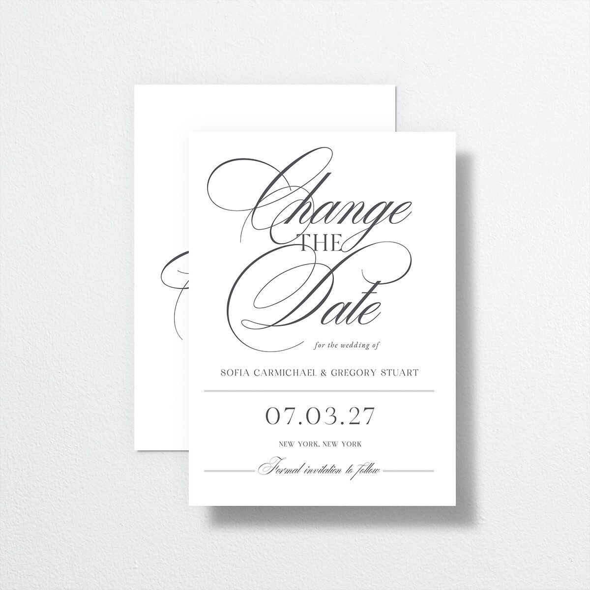 Classically Elegant Change the Date Cards Pure White Signature