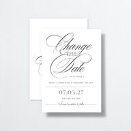Classically Elegant Change the Date Cards Pure White Signature