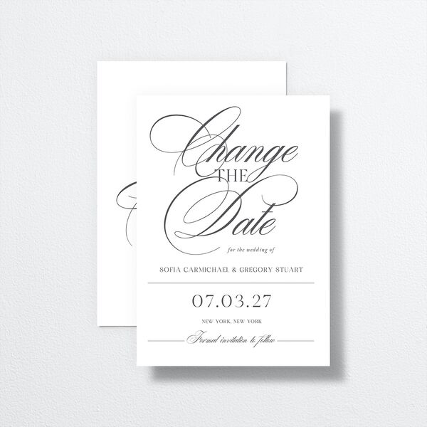 Classically Elegant Change the Date Cards Pure White Signature