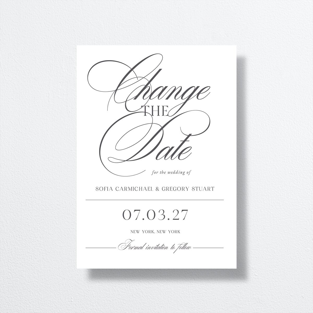 Classically Elegant Change the Date Cards Pure White Signature
