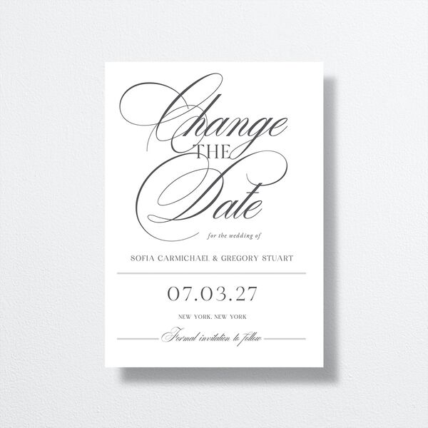 Classically Elegant Change the Date Cards Pure White Signature