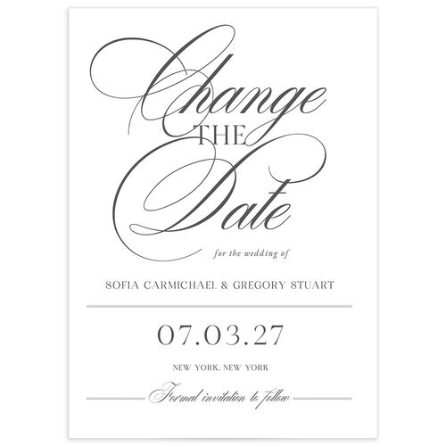 Classically Elegant Change the Date Cards - White
