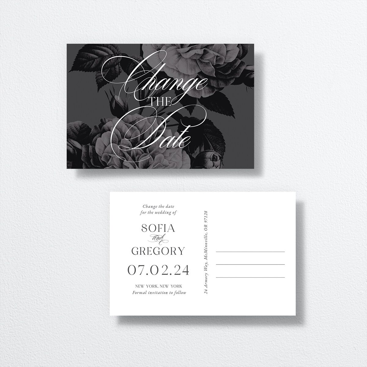 Classically Elegant Change the Date Postcards Pure White