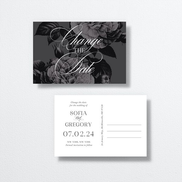 Classically Elegant Change the Date Postcards Pure White