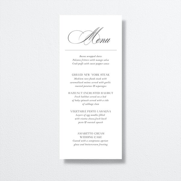 Classically Elegant Menus Pure White Signature
