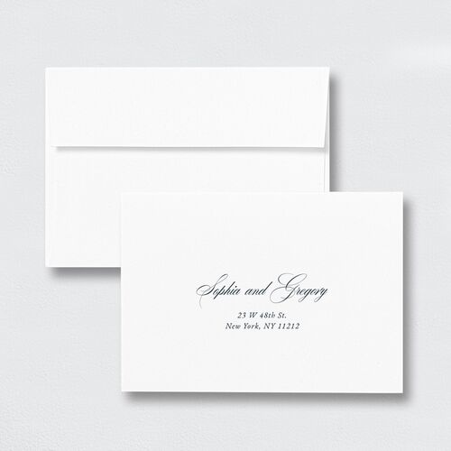 Classically Elegant Wedding Response Card Standard Envelopes White Standard Navy Return Address Signature