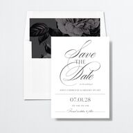 Classically Elegant Save The Date Cards Pure White Signature smooth No Standard